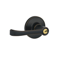 Schlage Torino Aged Bronze Keyed Entry Lever 1-3/4 in.