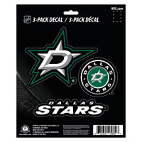 NHL - Dallas Stars 3 Piece Decal Sticker Set