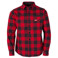 Milwaukee Gridiron XXL Long Sleeve Men's Collared Red Flannel Shirt