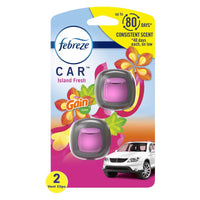 Febreze Gain Island Fresh Scent Car Air Freshener 0.06 oz Liquid 2 pk (Pack of 8)