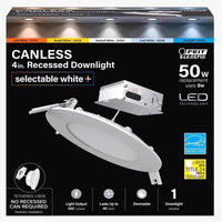 Feit LED Retrofits White 5 in. W LED Canless Recessed Downlight 9 W