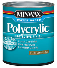 Minwax Semi-Gloss Clear Polycrylic 1 Qt. (Pack Of 4)