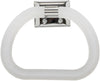 Decko Chrome Silver/White Towel Ring Plastic/Steel