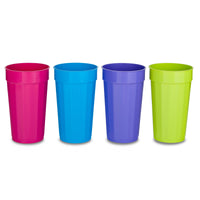 B and R Plastics Assorted Polyethylene Dishwasher Safe Fluted Cups 4 H in., 32 oz. Capacity