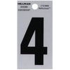 Hillman 2 in. Reflective Black Mylar Self-Adhesive Number 4 1 pc (Pack of 6)