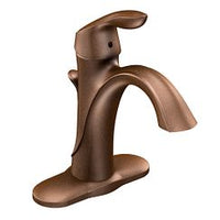 Oil rubbed bronze one-handle high arc bathroom faucet