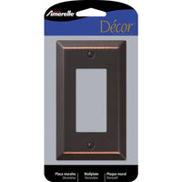 Amerelle Century Aged Bronze Bronze 1 gang Stamped Steel Rocker Wall Plate 1 pk