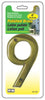 Hillman Distinctions 4 in. Gold Zinc Die-Cast Screw-On Number 9 1 pc (Pack of 3)