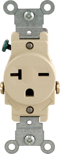 Leviton 20 amps 250 V Single Ivory Outlet 6-20R 1 pk