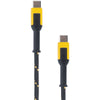 DeWalt Black/Yellow Reinforced USB-C Cable For USB PD Devices 6 ft. L