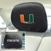 University of Miami Embroidered Head Rest Cover Set - 2 Pieces