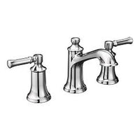 Chrome two-handle high arc bathroom faucet