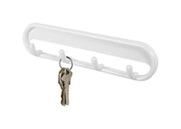 iDesign 8 in. L White Plastic Medium Multi-Purpose 4-Hook Rack 1 pk