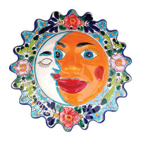 Avera Products Talavera Ceramic Multi-color 14 in. H Sun and Moon Wall Hanging (Pack of 4)