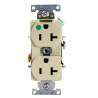 Leviton 20 amps 125 volt Duplex Ivory Heavy Duty Hospital Grade Outlet 5-20R 1 pk