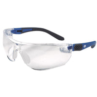 General Electric 02 Series Impact-Resistant Safety Glasses Clear Lens Blue/Gray Frame 1 pk