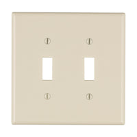 Leviton Light Almond 2 gang Thermoset Plastic Toggle Wall Plate 1 pk