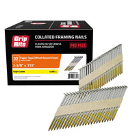 Grip-Rite 2-3/8 in. Angled Strip Bright Framing Nails 30 deg 4000 pk