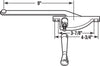 Prime-Line Die-Cast Gray Aluminum Right Single-Arm Casement Window Operator For Steel Framed Windows