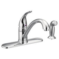 Chrome one-handle kitchen faucet