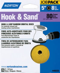 Norton Hook & Sand 5 in. Aluminum Oxide Hook and Loop A290 Sandpaper Vacuum Disc 60 Grit Coarse 25 p