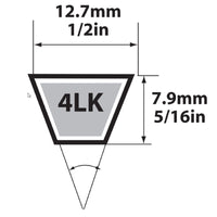 Mitsuboshi Super KB 4LK910 V-Belt 0.5 in. W X 91 in. L For Riding Mowers