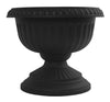 Bloem 14.8 in. H x 17.8 in. Dia. Black Plastic Grecian Urn Flower Pot (Pack of 6)