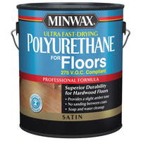 Minwax Ultra Satin Clear Water-Based Fast-Drying Polyurethane 1 gal (Pack of 2)