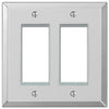 Amerelle Decora Mirror Clear 2 gang Acrylic Decorator Wall Plate 1 pk