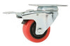 Titan Red/Silver Polyurethane 175 lbs. Capacity Light Weight Caster 3 Dia. in.