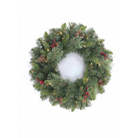 Celebrations 24 in. D LED Prelit Multicolored Mixed Pine Wreath (Pack of 4)