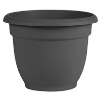 Bloem 12 in. Dia. Polyresin Ariana Planter Charcoal