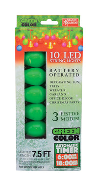 Big Bulb Magic Seasons Christmas LED Light Set Green 7-1/2 ft. 10 lights Green (Pack of 12)