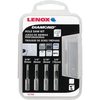 Lenox Diamond 2-1/2 in. Diamond Grit One Piece Hole Saw Kit 4 pc