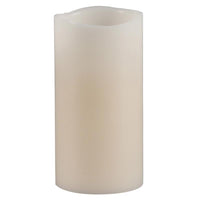 Everlasting Glow Bisque Vanilla Scent Wavy Edge Pillar Flameless Flickering Candle