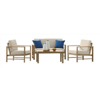 Signature Design by Ashley Zecorra 4 pc Light Brown Wood Conversation Set Beige