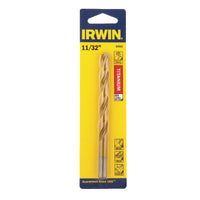 Irwin 11/32 in. X 4-3/4 in. L High Speed Steel Drill Bit Straight Shank 1 pc - Deal of The Week