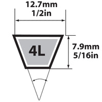 Mitsuboshi FHP 4L680 General Utility V-Belt 0.5 in. W X 68 in. L For Fractional Horsepower Motors