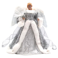 Celebrations LED Silver/White Fiber Optic Angel Tree Topper 12 in.