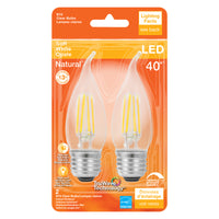 Sylvania Natural B10 E26 (Medium) LED Bulb Soft White 40 Watt Equivalence 2 pk