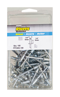 Surebonder 1/4 in. D X 3/8 in. Steel Rivets Silver 100 pk