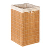 Honey-Can-Do Brown/White Bamboo Collapsible Clothes Hamper