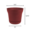 Bloem 12.75 in. H X 14 in. W Plastic Saturn Planter Burnt Red