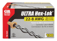 Gardner Bender Hex-Lok 22-8 Ga. Copper Wire Connector Tan 100 pk