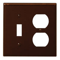 Leviton Brown 2 gang Plastic Duplex/Toggle Wall Plate 1 pk