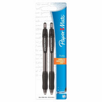 Papermate Profile Black Retractable Ball Point Pen 2 pk (Pack of 6)