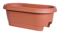 Bloem 24 in. H x 24 in. W Resin Deck rail Deck Rail Planter Terracotta Clay