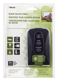 Woods Outdoor Block Heater Timer 125 V Black