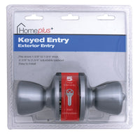 Home Plus Satin Chrome Entry Lockset 1-3/4 in.