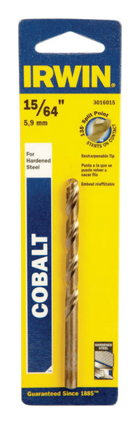 Irwin 15/64 in. x 3-7/8 in. L Cobalt Steel Drill Bit 1 pc.